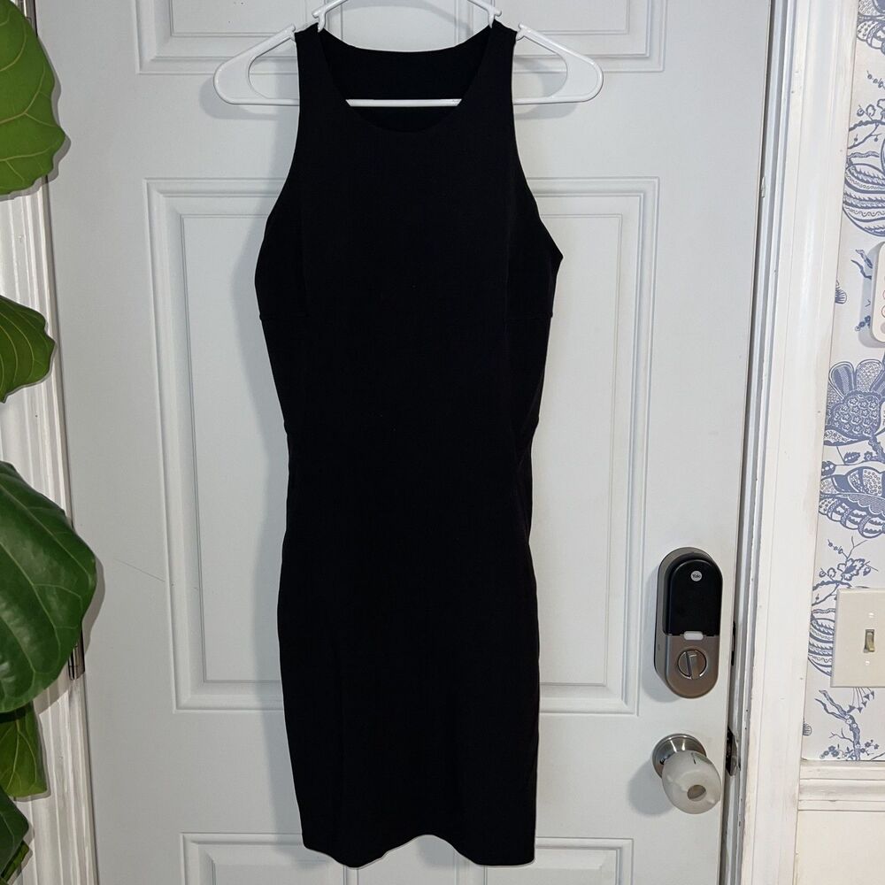 Lululemon Sleeveless Cotton Blend Black Athletic Dress-Size 8